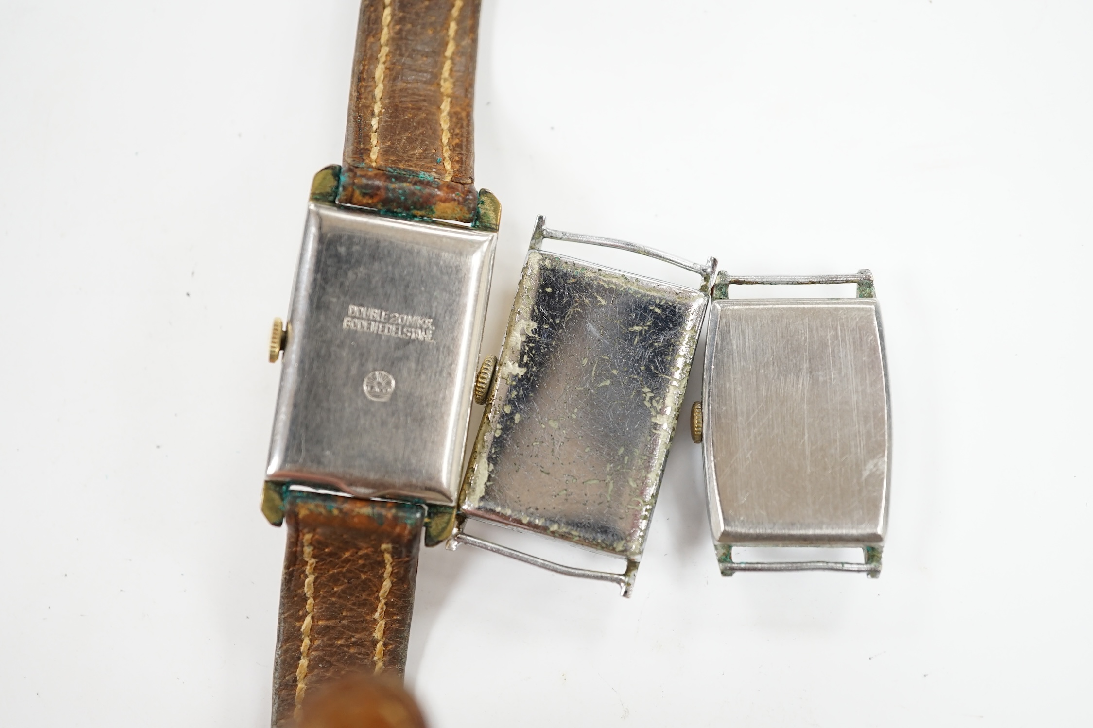 Three assorted gentleman's wrist watches, including Laco, Lipsila and Meda. Condition - poor